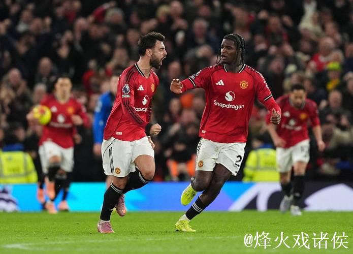 曼联4-4伯恩茅斯，B费任意球+传射，库尼亚破门